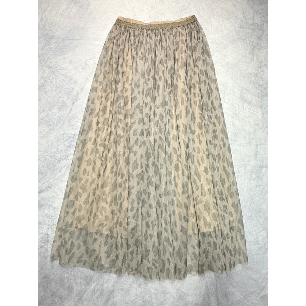 Niko And... Leopard Tulle Maxi Skirt Elastic Waist fairy grunge boho festival